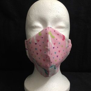 Unicorn and Hearts Face Mask